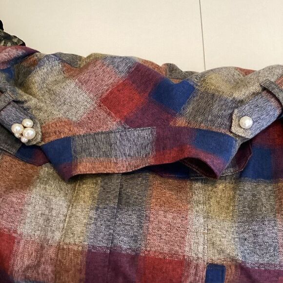 CAbi Collage Coastal Cowgirl, Pearlcore Plaid Jacket Size M - Picture 8 of 16